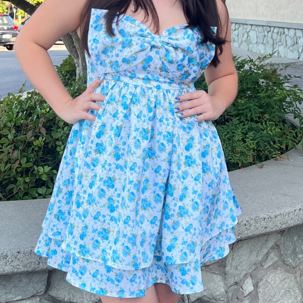 Altar'd State Blue Floral Mini Dress